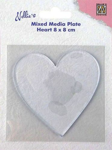 Transparant Mixed Media Plate - Heart