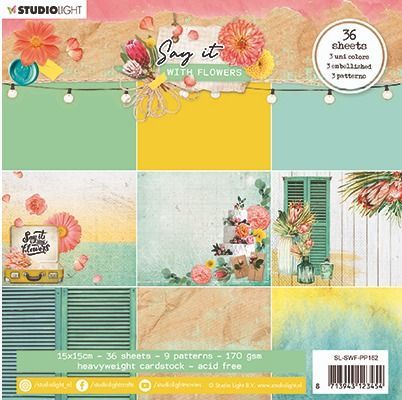 Say it with Flowers - Paper Pad - 170grams Karton 