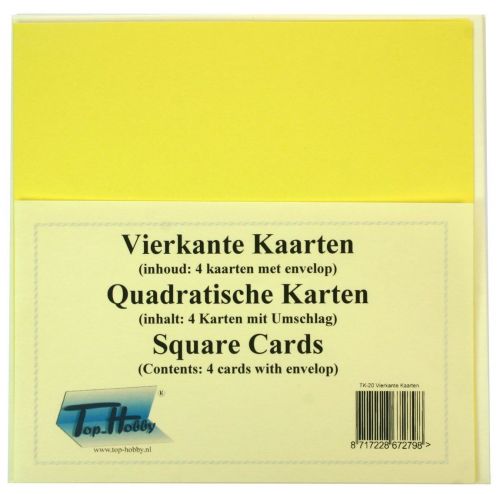 Vierkante Kaarten Pakje - Narcis Geel - 13,5x13,5cm - 240grams